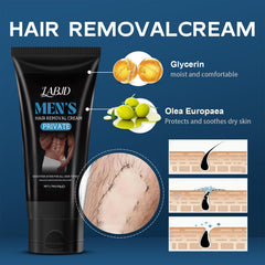 LABJD Intimate Hair Removal Cream shown on arms, legs and chest for versatile use