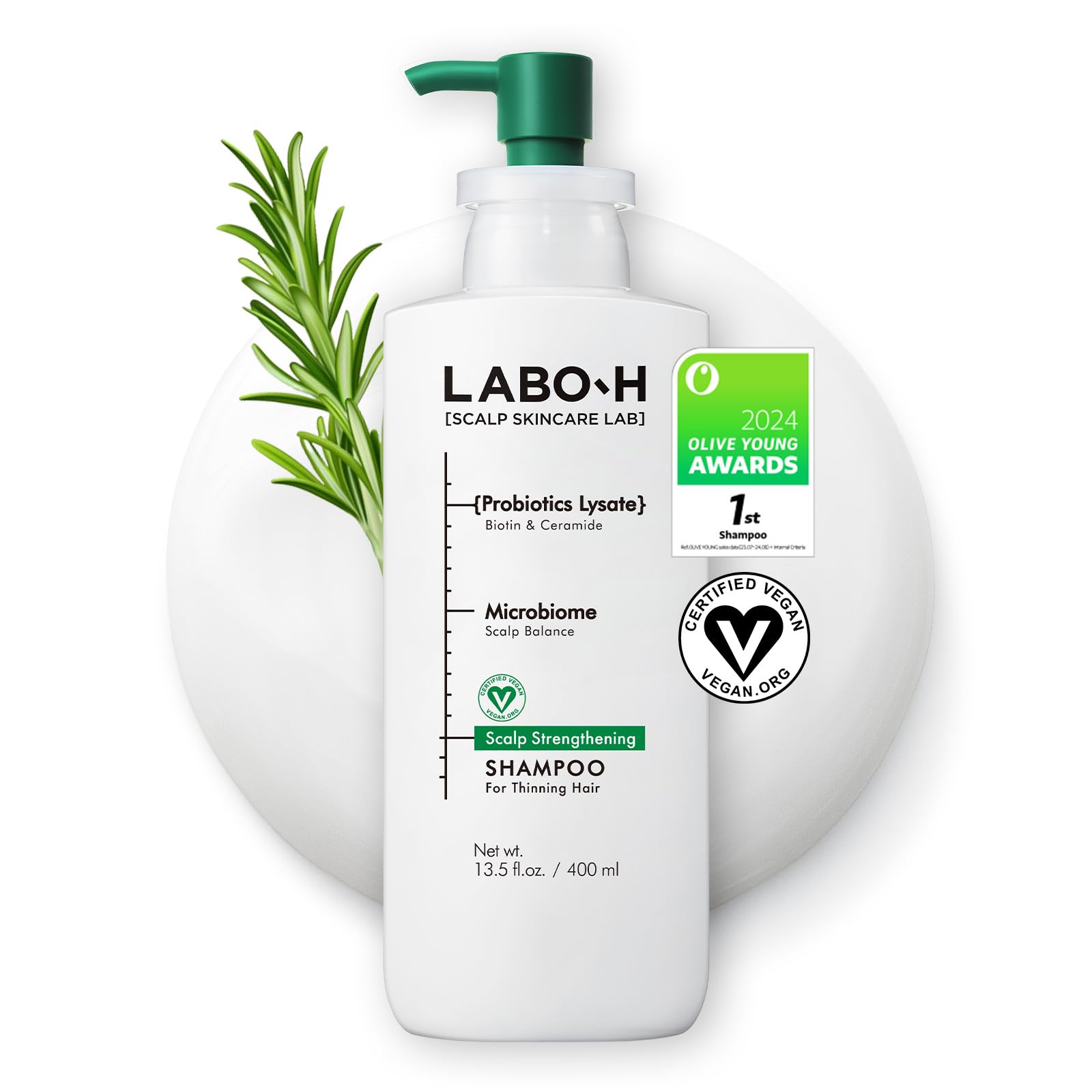 LABO-H Scalp Strengthening Shampoo bottle pour for healthier hair