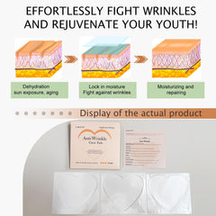 LABOLOW chest wrinkle pads on skin overnight for firmer look