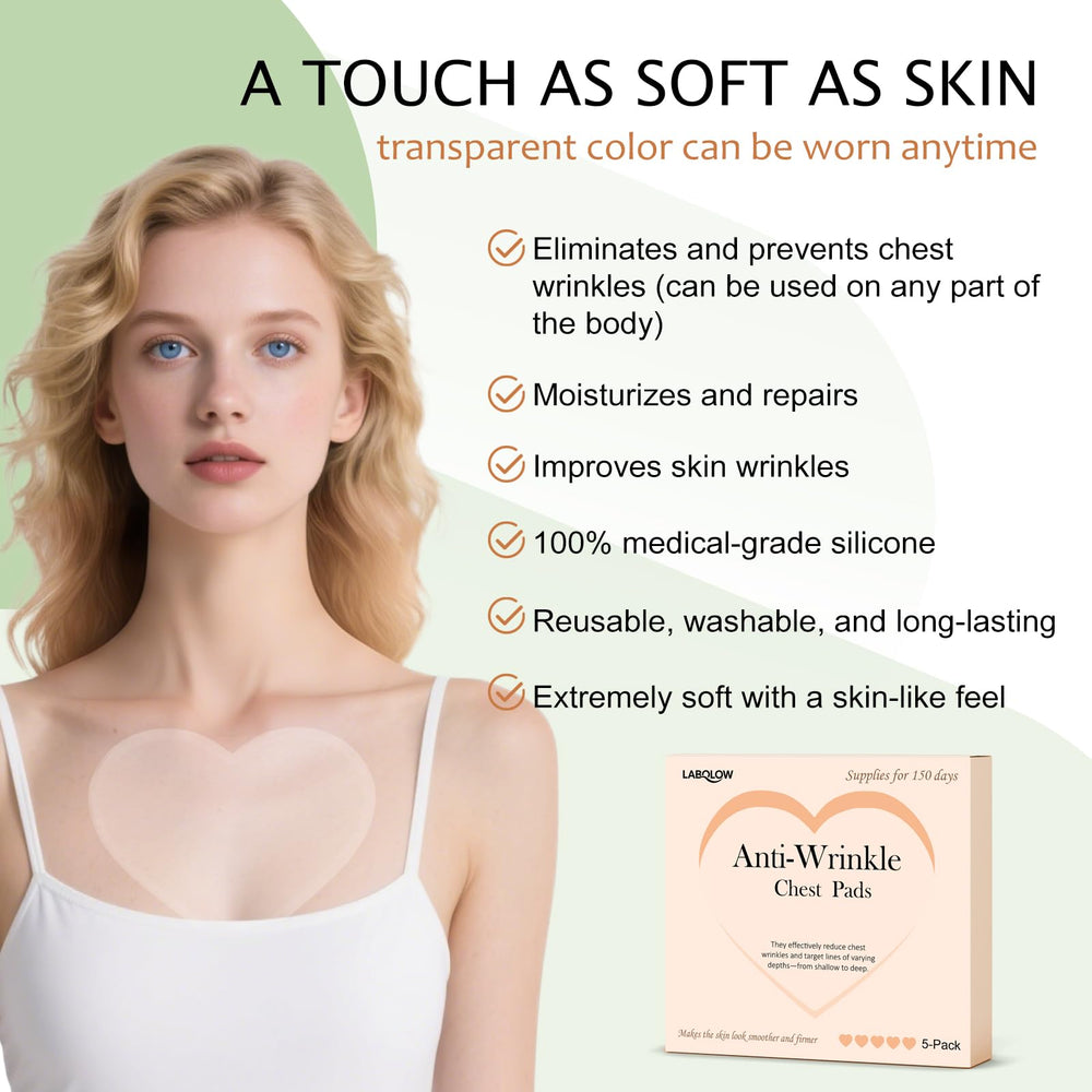 LABOLOW patches displayed on a clean chest for gentle overnight care.