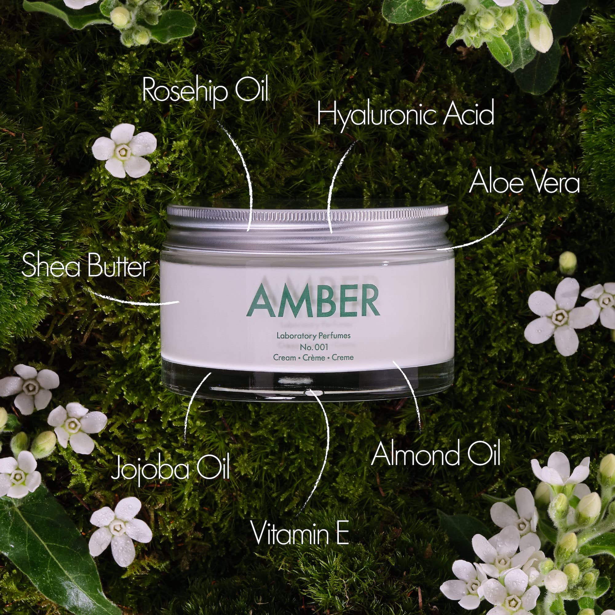 Laboratory Perfumes Amber Body Cream texture close-up—rich, smooth application.