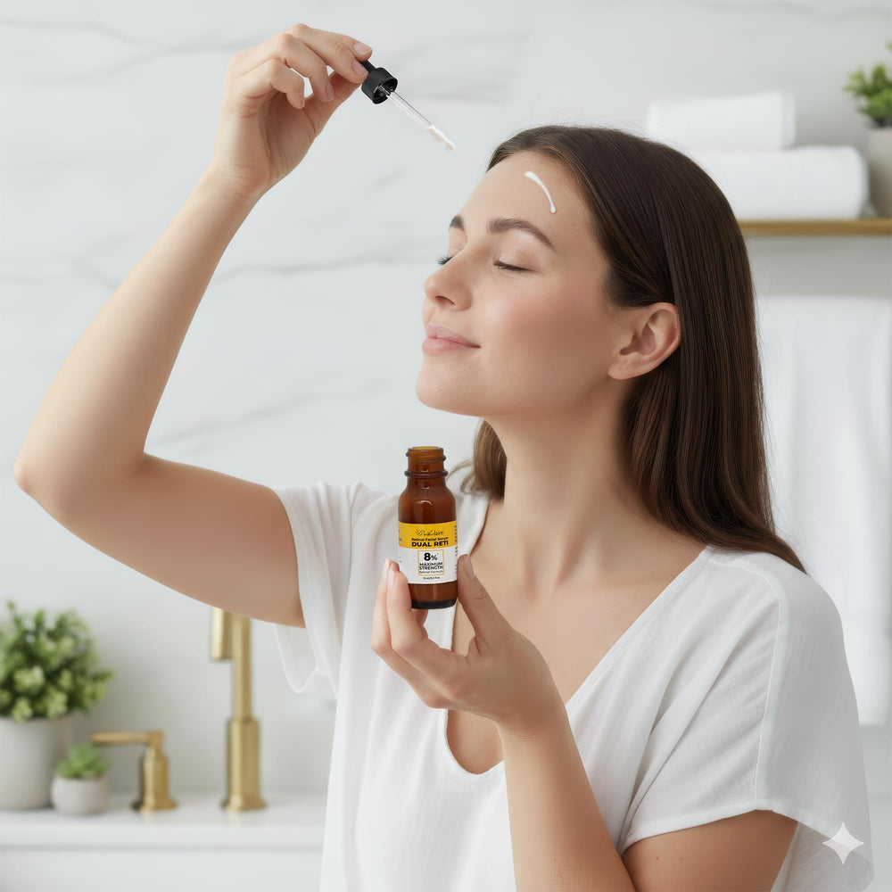 LaClaire cruelty-free dye-free parabens-free icons on packaging.