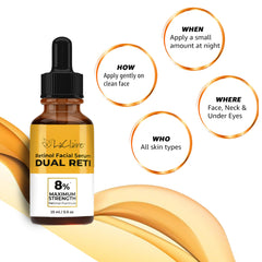 LaClaire face-neck application shows how the serum blends into skin for even tone.