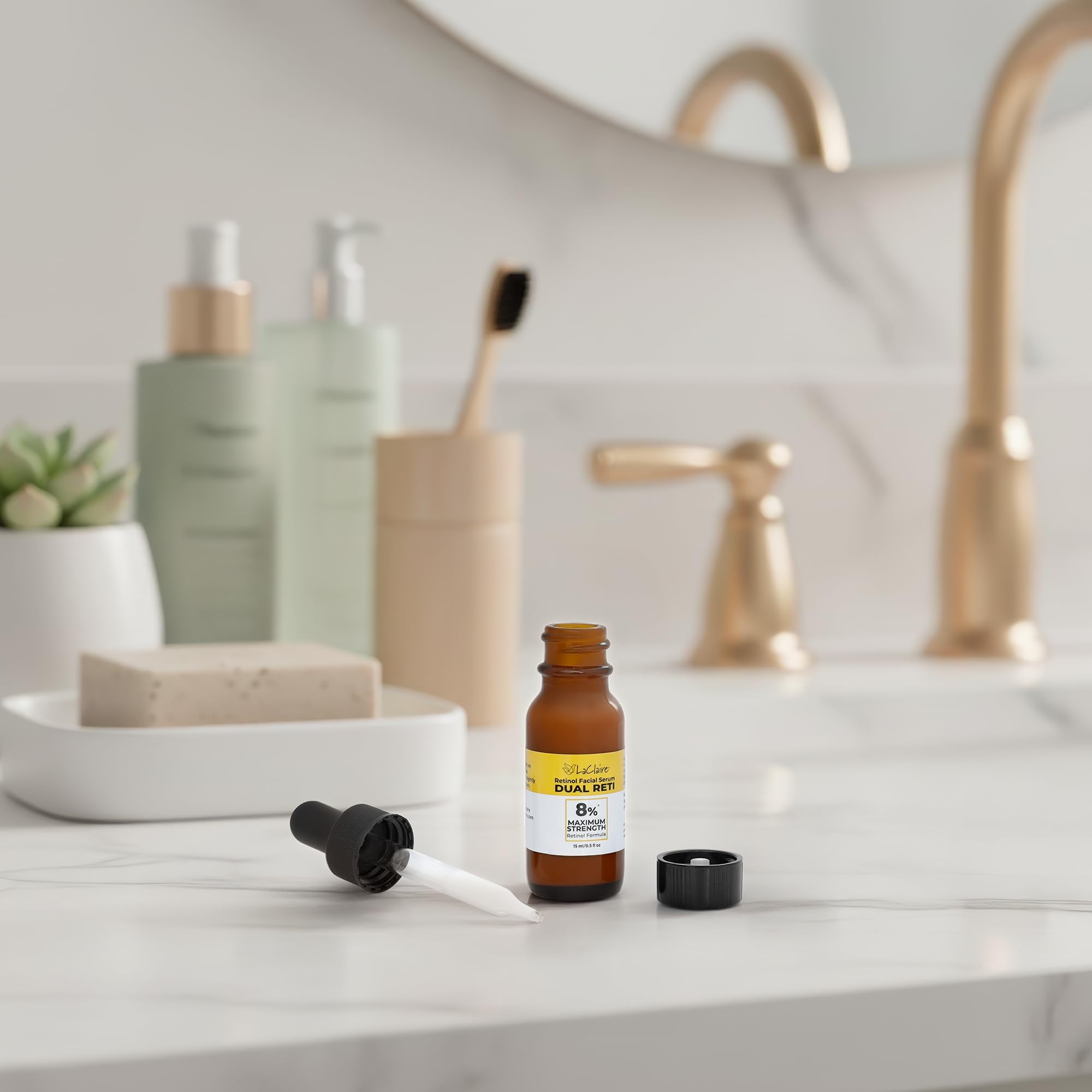 LaClaire ingredients label features lactic acid and vitamin A.