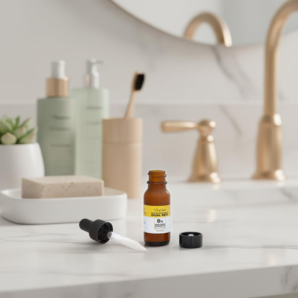 LaClaire ingredients label features lactic acid and vitamin A.