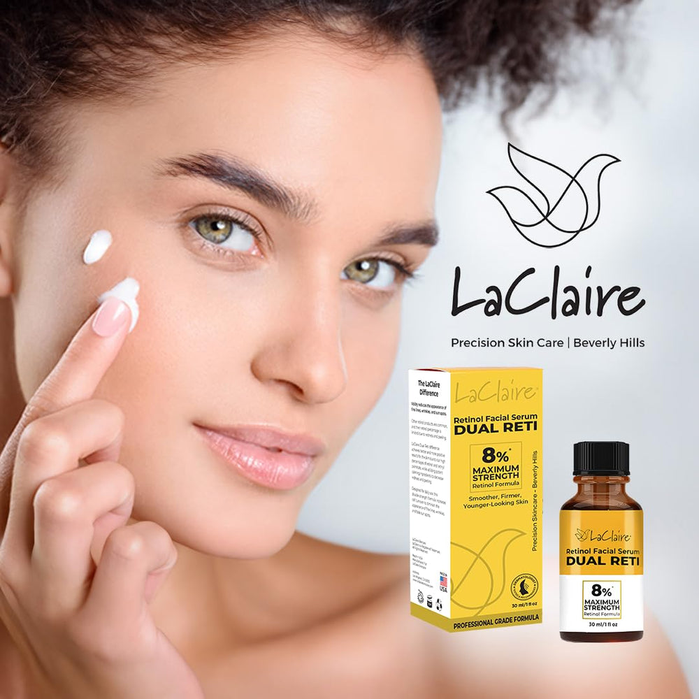 LaClaire Retinol Complex serum on hand ready for application.
