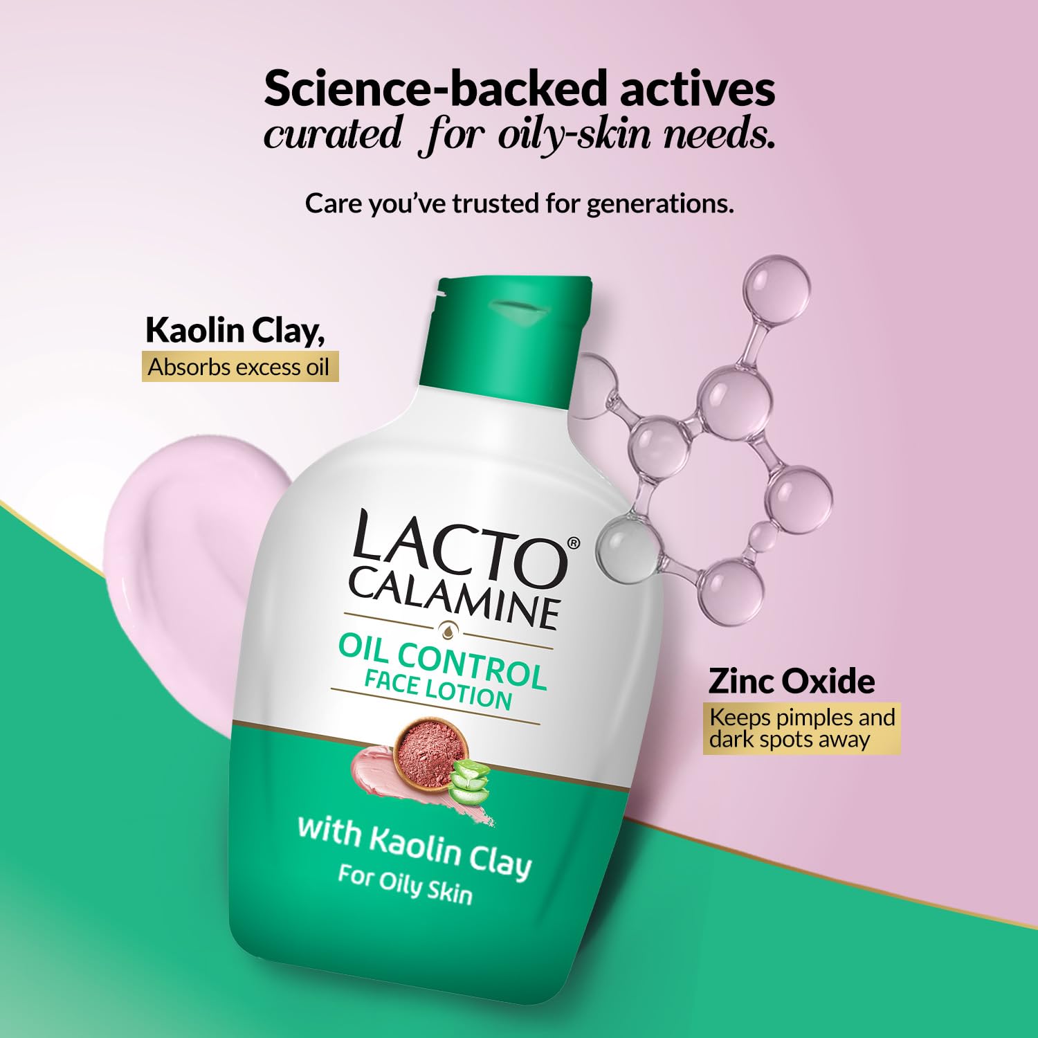 Kaolin clay components in Lacto Calamine Oil Balance lotion.