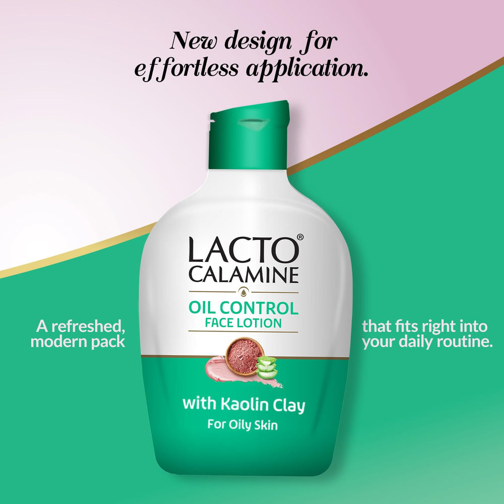 Lacto Calamine Oil Balance lotion being gently applied to skin.