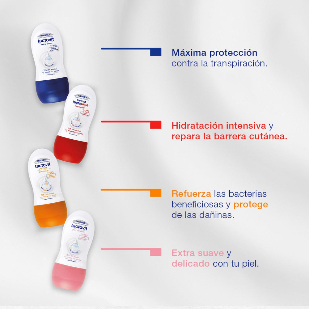 Creamy texture of Lactovit Reparador deodorant spreading smoothly on skin.