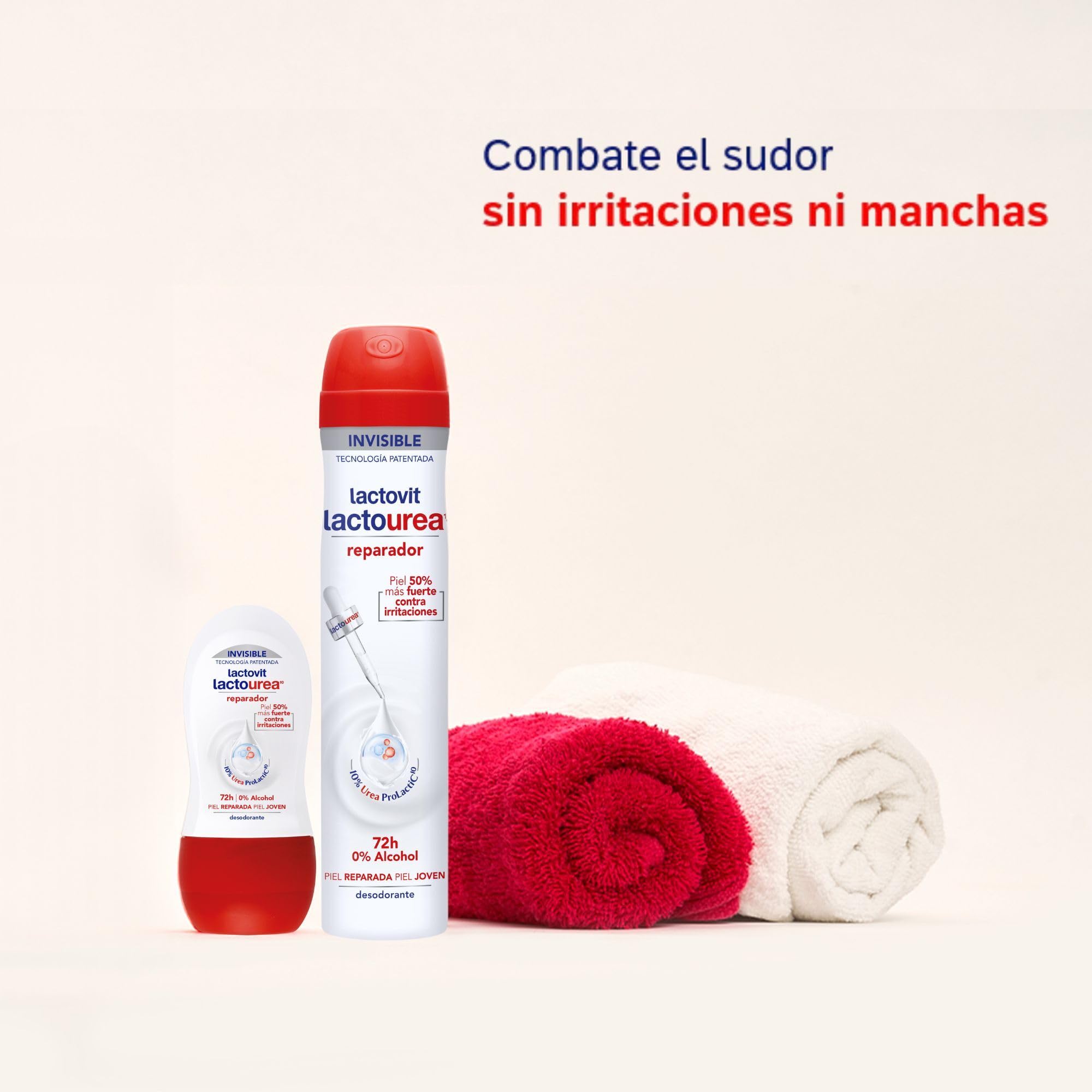 Underarm area with Lactovit Reparador deodorant applying for quick absorption.