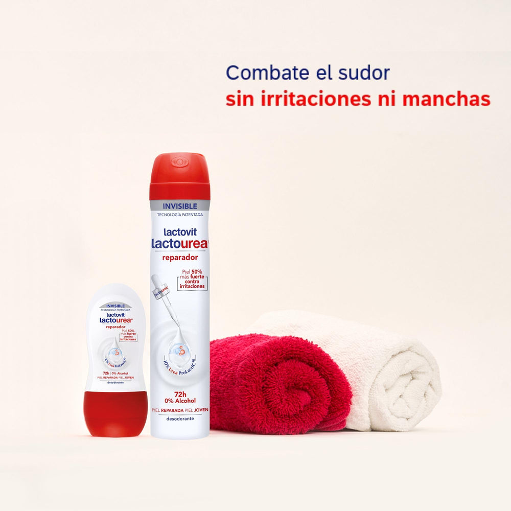 Underarm area with Lactovit Reparador deodorant applying for quick absorption.