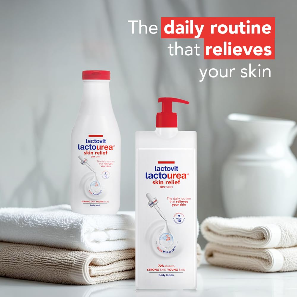 Lactovit Lactourea Body Wash water droplets for deep moisturization.