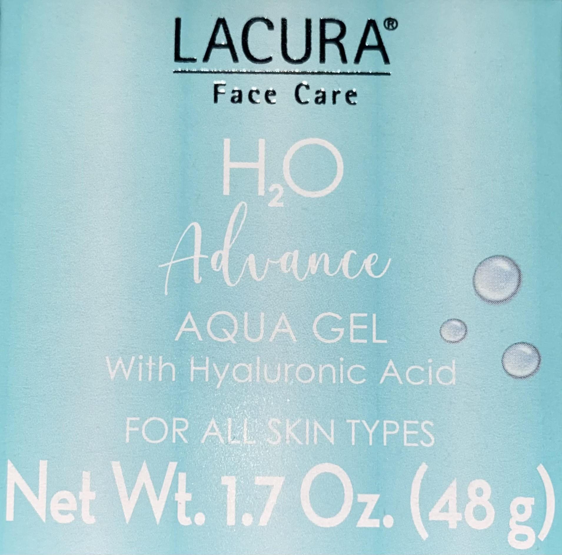 LACURA H2O Advance Aqua Gel dispensing bottle demonstrates easy application and clean pump.