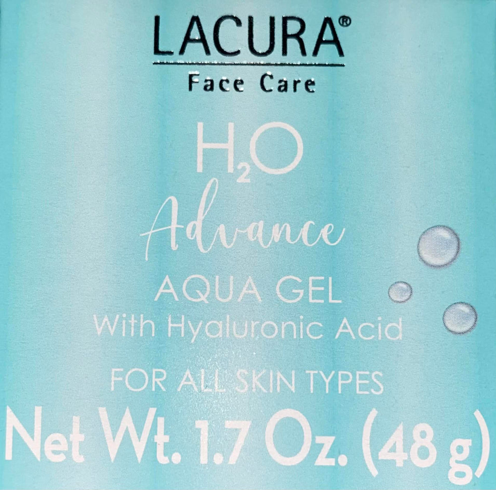 LACURA H2O Advance Aqua Gel dispensing bottle demonstrates easy application and clean pump.
