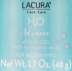 LACURA H2O Advance Aqua Gel dispensing bottle demonstrates easy application and clean pump.