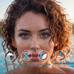 LADDYFOX patch application demonstrates quick festive sparkle on the skin.
