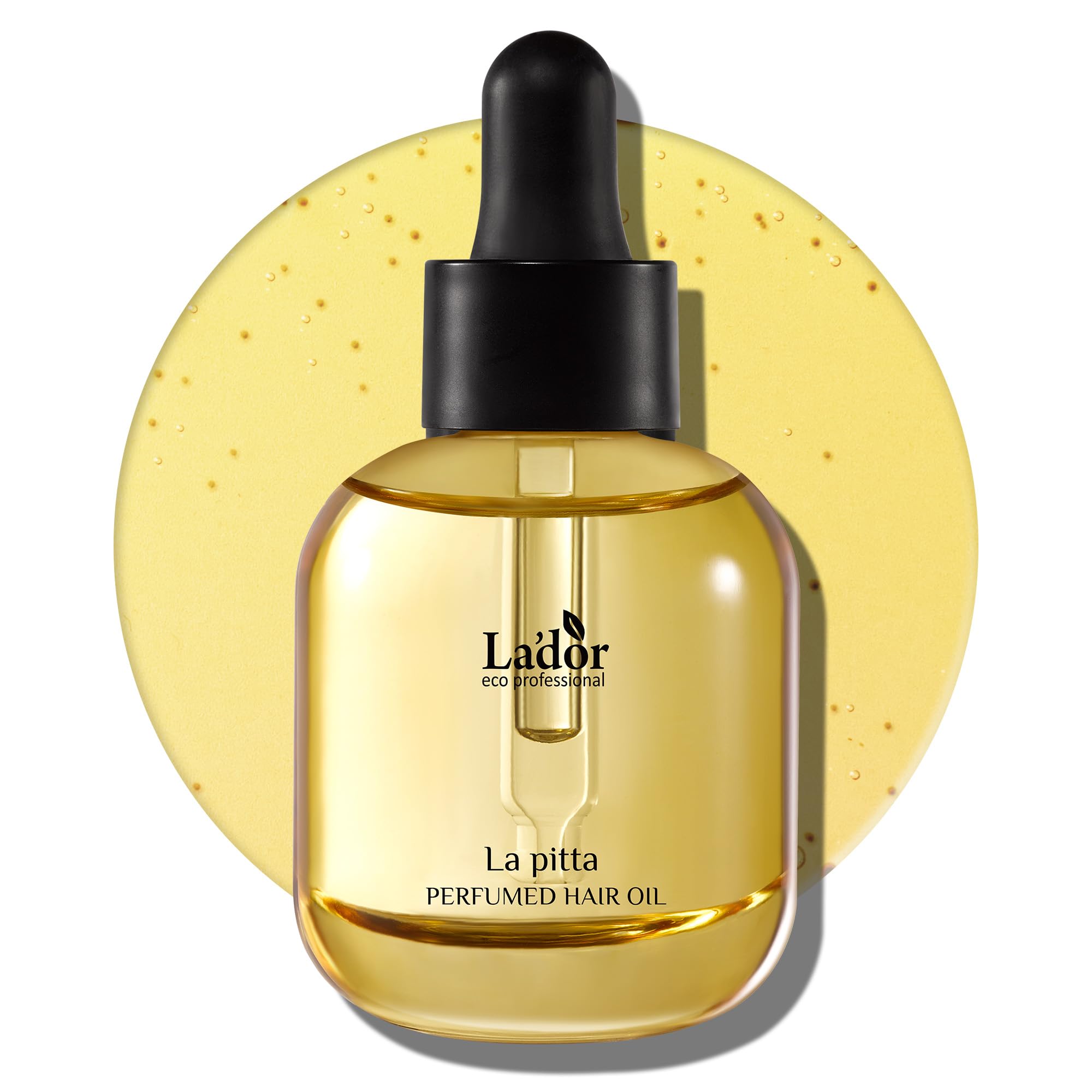 LADOR Hair Perfume Oil bottle with glossy finish and frizz control.