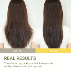 Frizz control and flyaway tame on styled strands with LADOR.