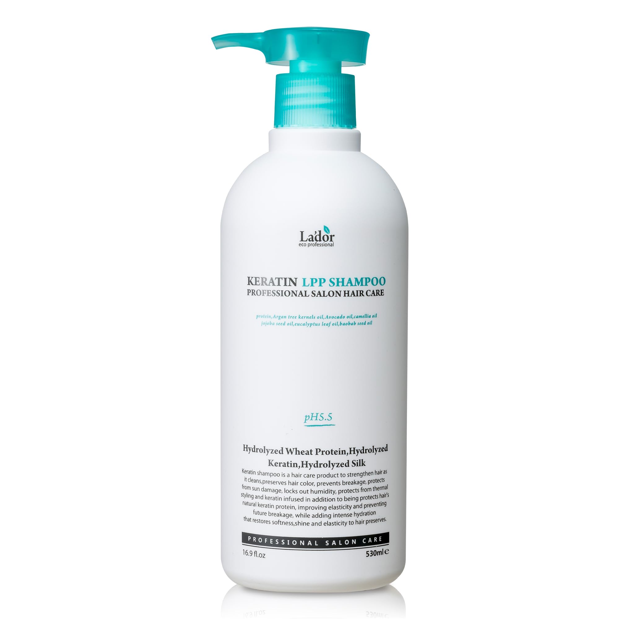 LA'DOR Keratin LPP Shampoo bottle—gentle cleansing for damaged hair