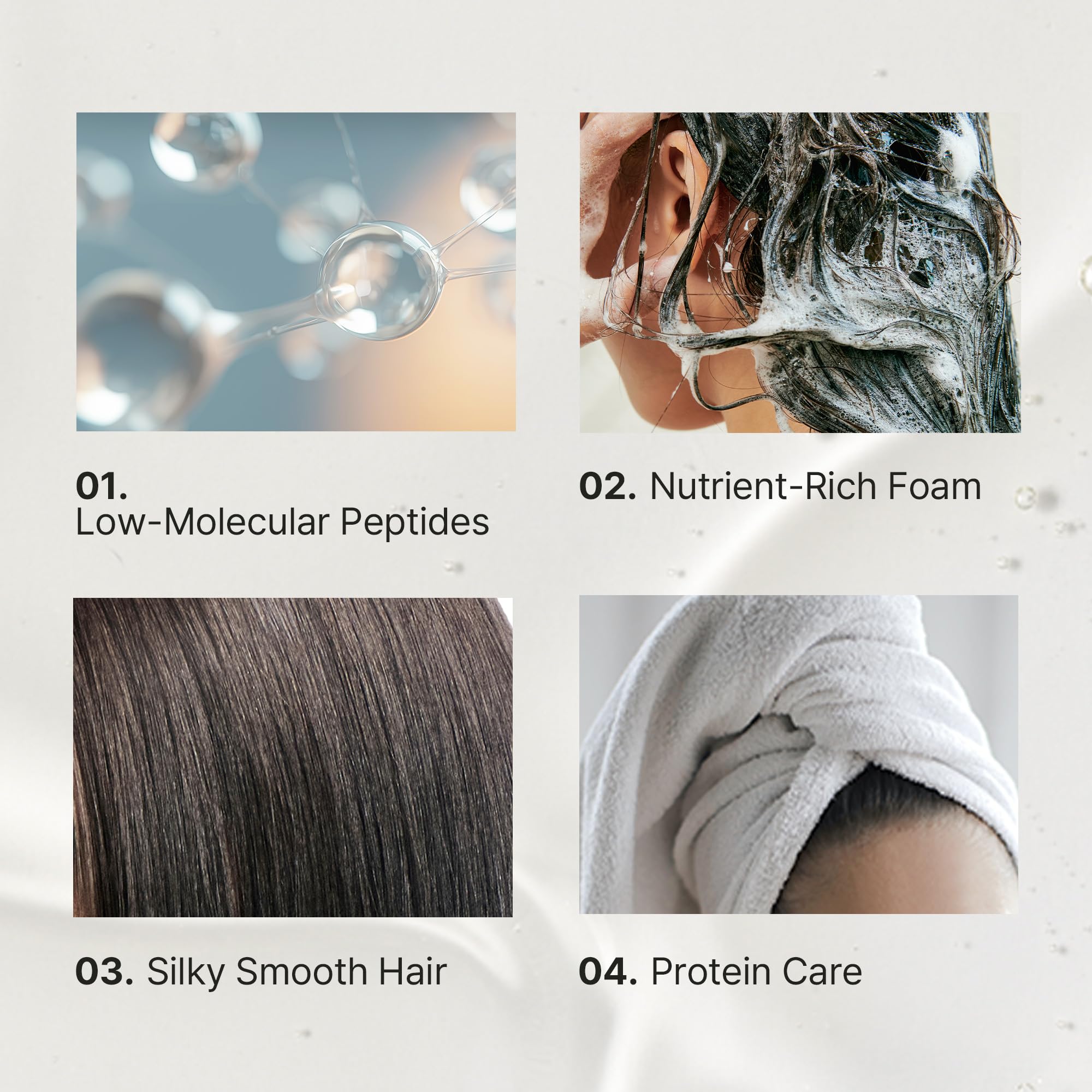 LA'DOR Keratin LPP Shampoo lather—hydrates and smooths frizzy hair