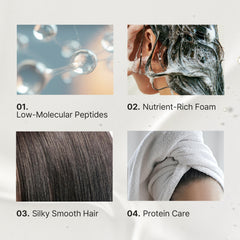 LA'DOR Keratin LPP Shampoo lather—hydrates and smooths frizzy hair