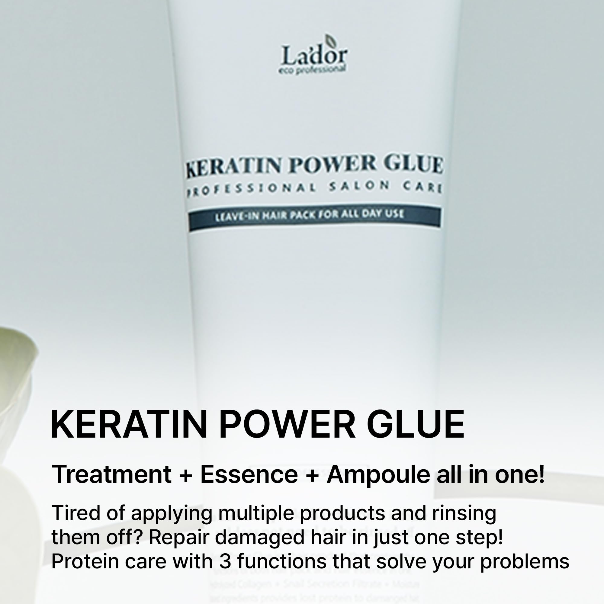 LA'DOR Power Glue being applied to hair for instant protection and shine
