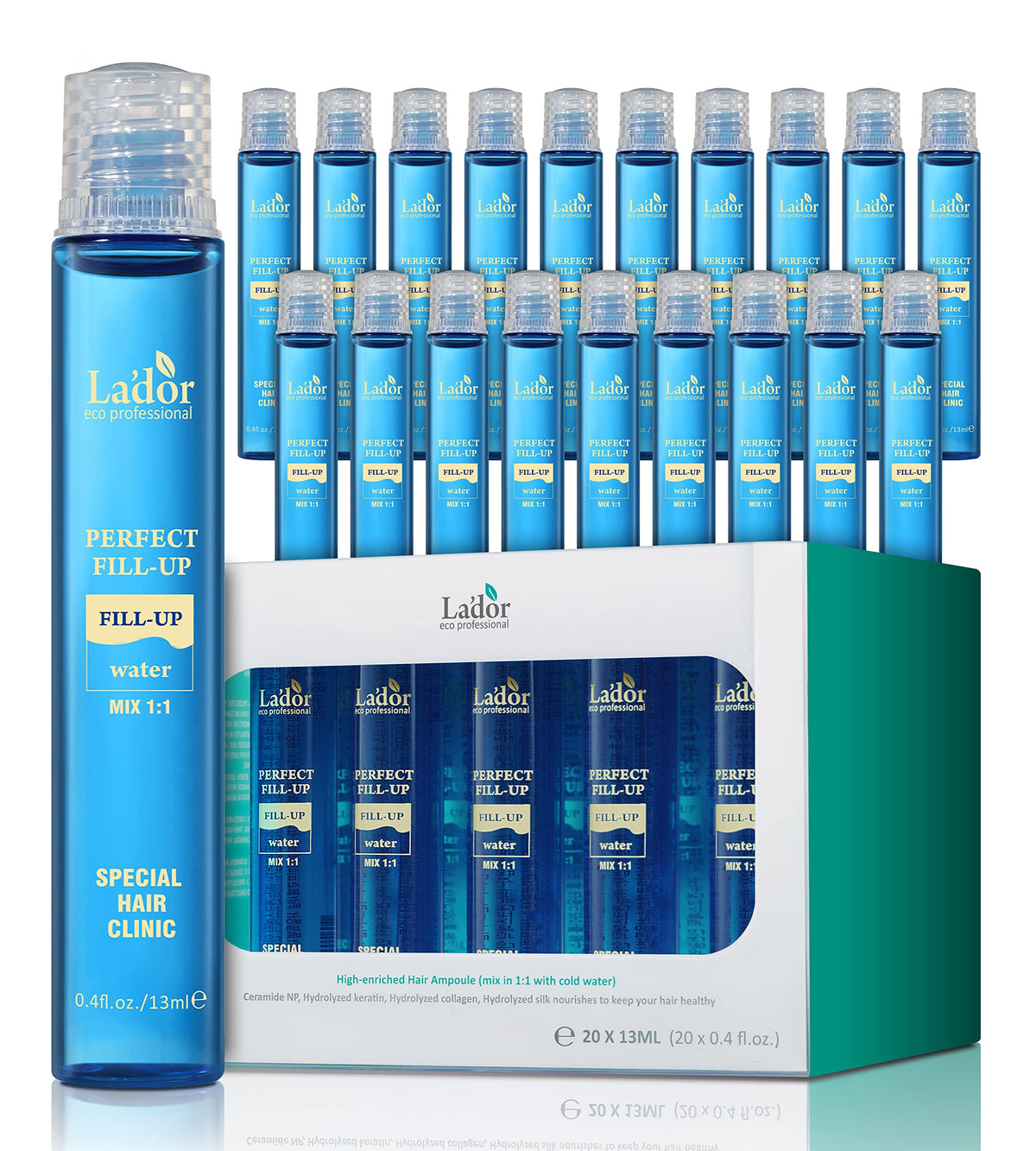 LA'DOR Perfect Hair Fill-Up ampoules ready for application, hydrating hair at home