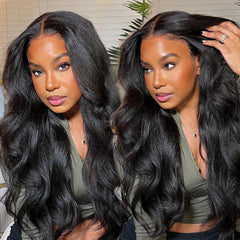 Ladoux 13x6 lace front kinky straight wig 20 inch with natural hairline for versatile styling