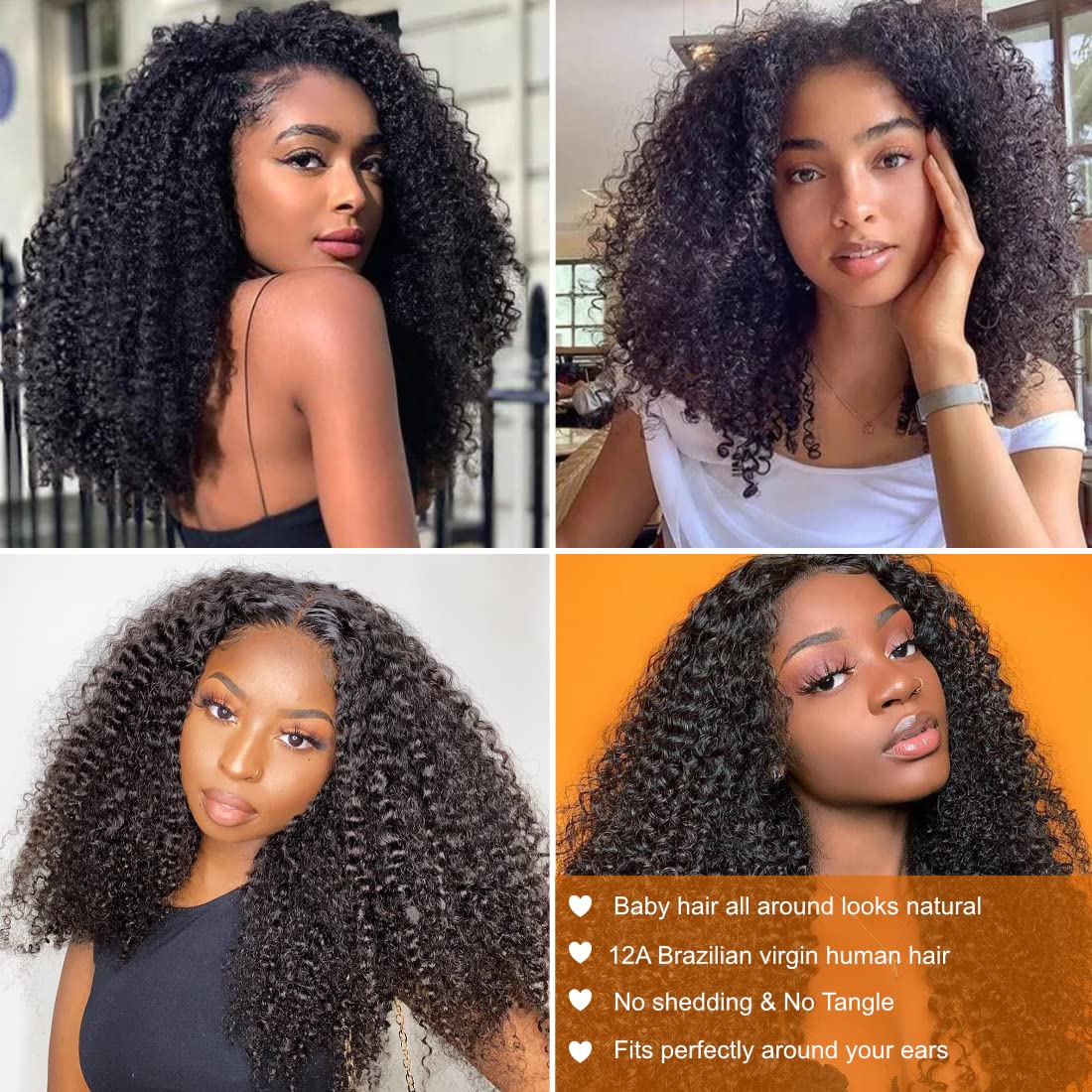 Ladoux 180% density kinky curly wig adds full volume and bounce