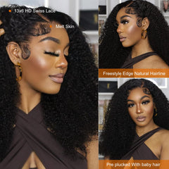 Ladoux 180% density kinky curly wig for full, lifelike volume