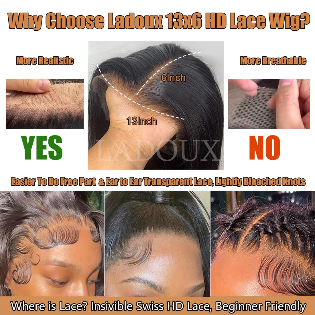Ladoux wig that is dye and restyle friendly for customization