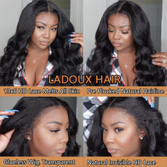 Ladoux pre-plucked baby hair wig ready to wear with natural perimeter