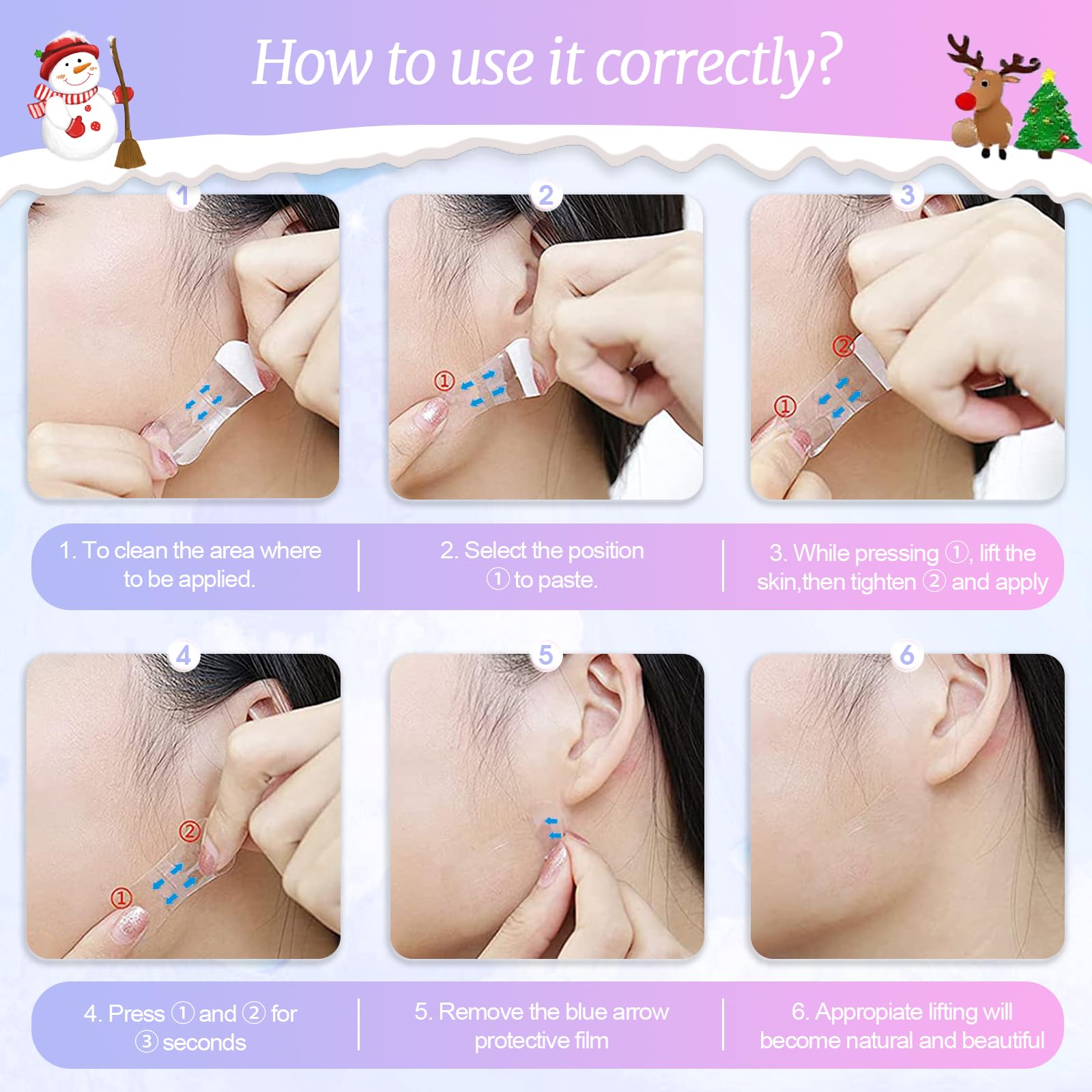 LadPemo Face Tape Easy 3 Step Application for fast use