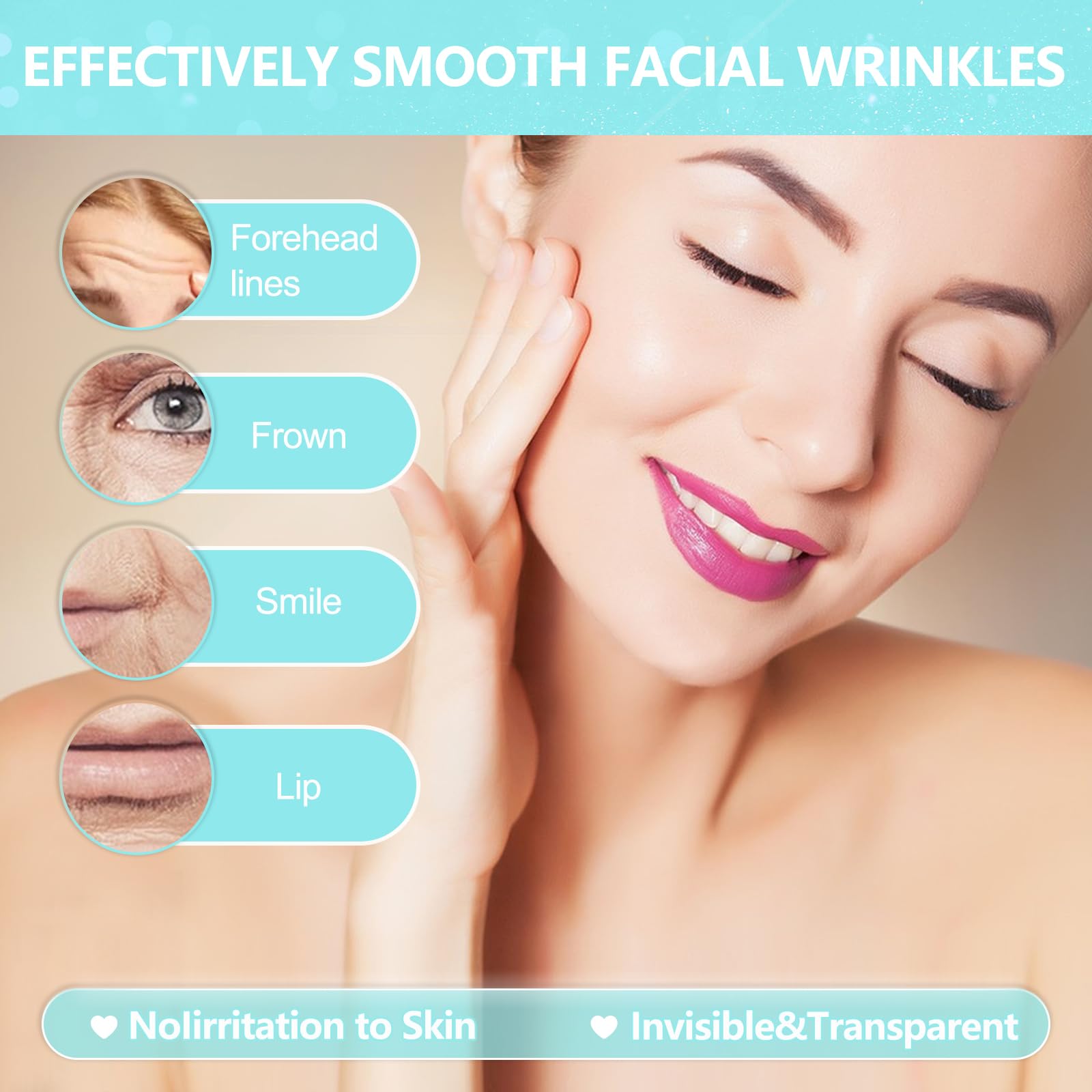 LadPemo night-application patch designed for overnight wear around facial lines.