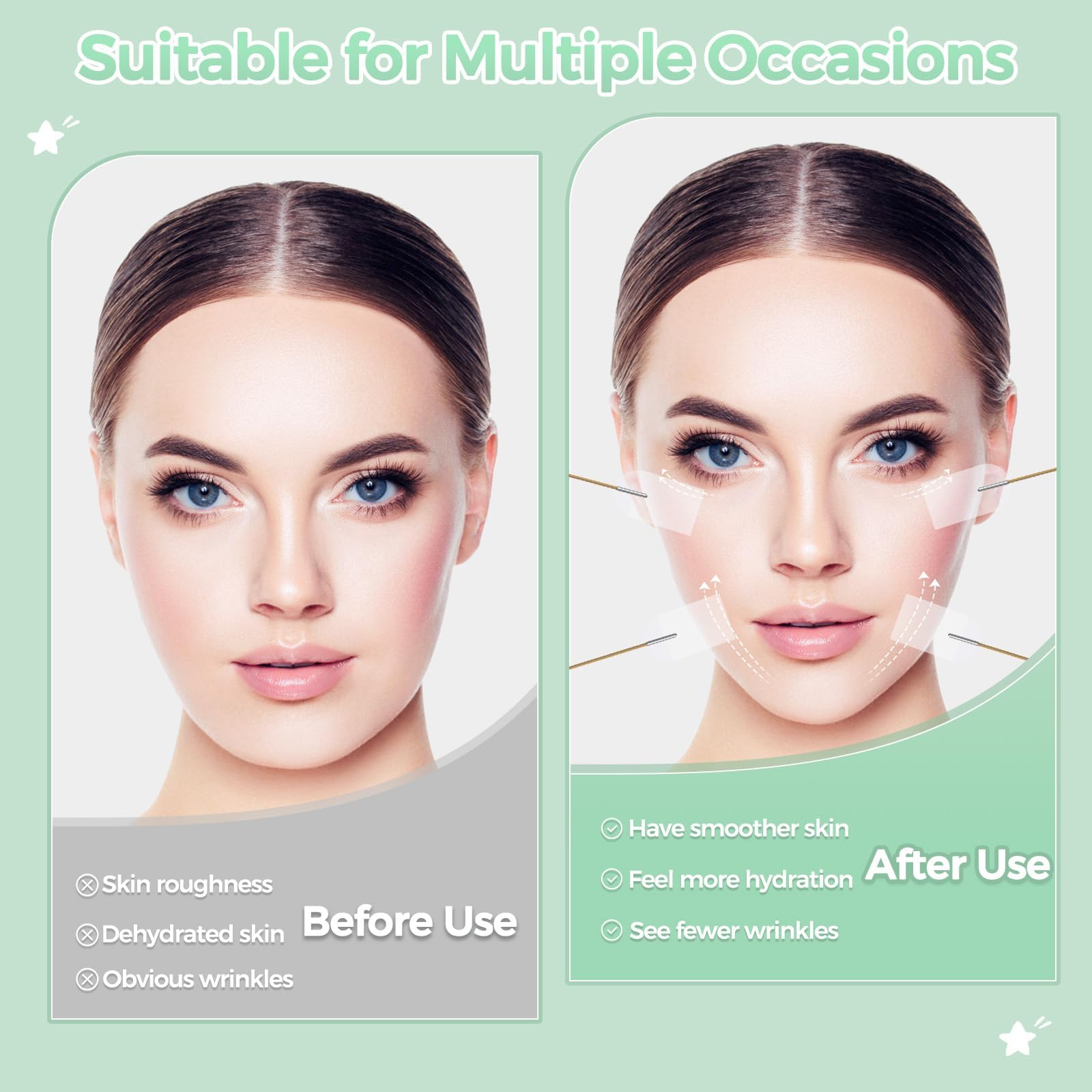 Skin-friendly ultra-thin LadPemo facelift tape blends with makeup for natural finish