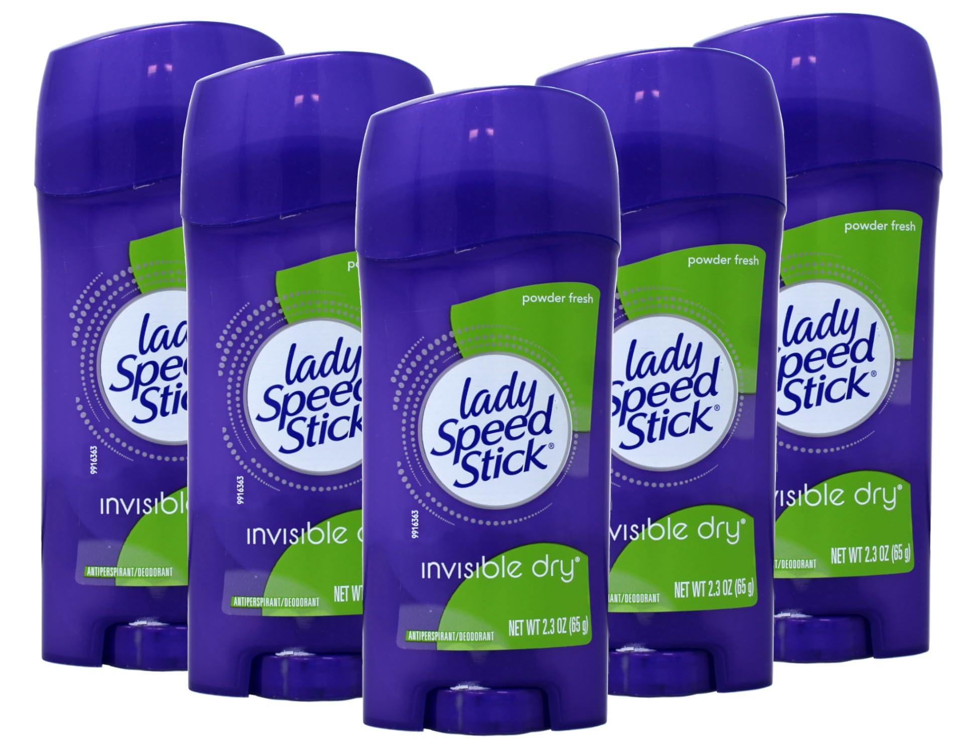 Lady Speed Stick Invisible Dry Powder Fresh 5-pack front view shows long-lasting protection.