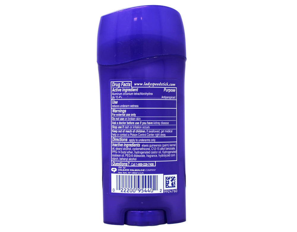 Lady Speed Stick Invisible Dry Powder Fresh 5-pack stick closeup emphasizes invisible finish.