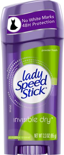 Lady Speed Stick Invisible Dry Powder Fresh application shows smooth, residue-free protection for all-day wear.