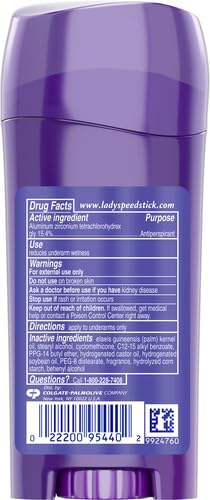 No white residue from Lady Speed Stick Invisible Dry after application.