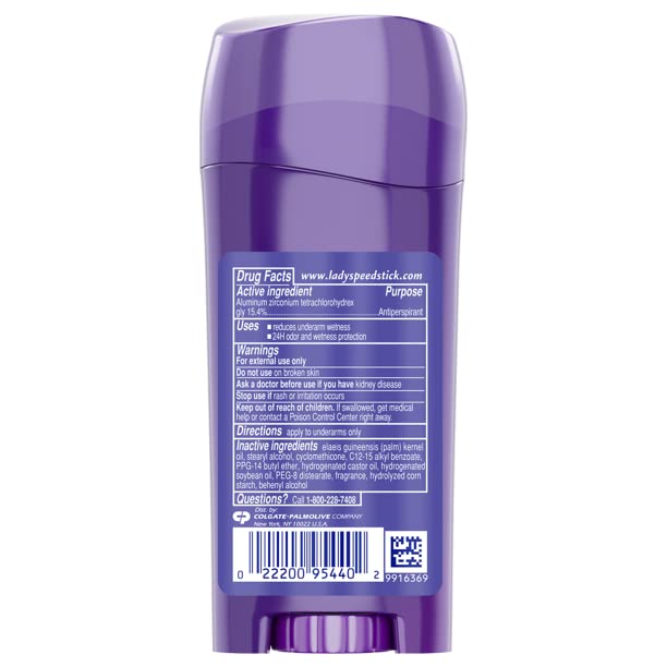 Lady Speed Stick Powder Fresh Invisible Dry 3-pack packaging highlights convenience.