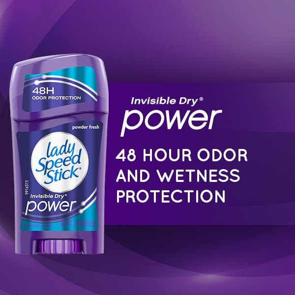 Lady Speed Stick Powder Fresh Invisible Dry compact design fits in bag or pocket.