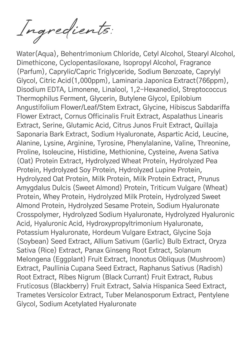 Ingredient panel highlighting Laminaria and Willowherb in laferme conditioner.