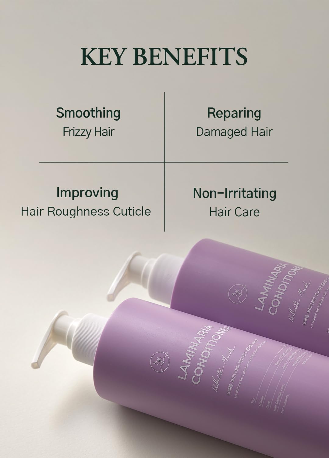 Wet hair after applying laferme Laminaria Conditioner shows smooth, manageable shine.