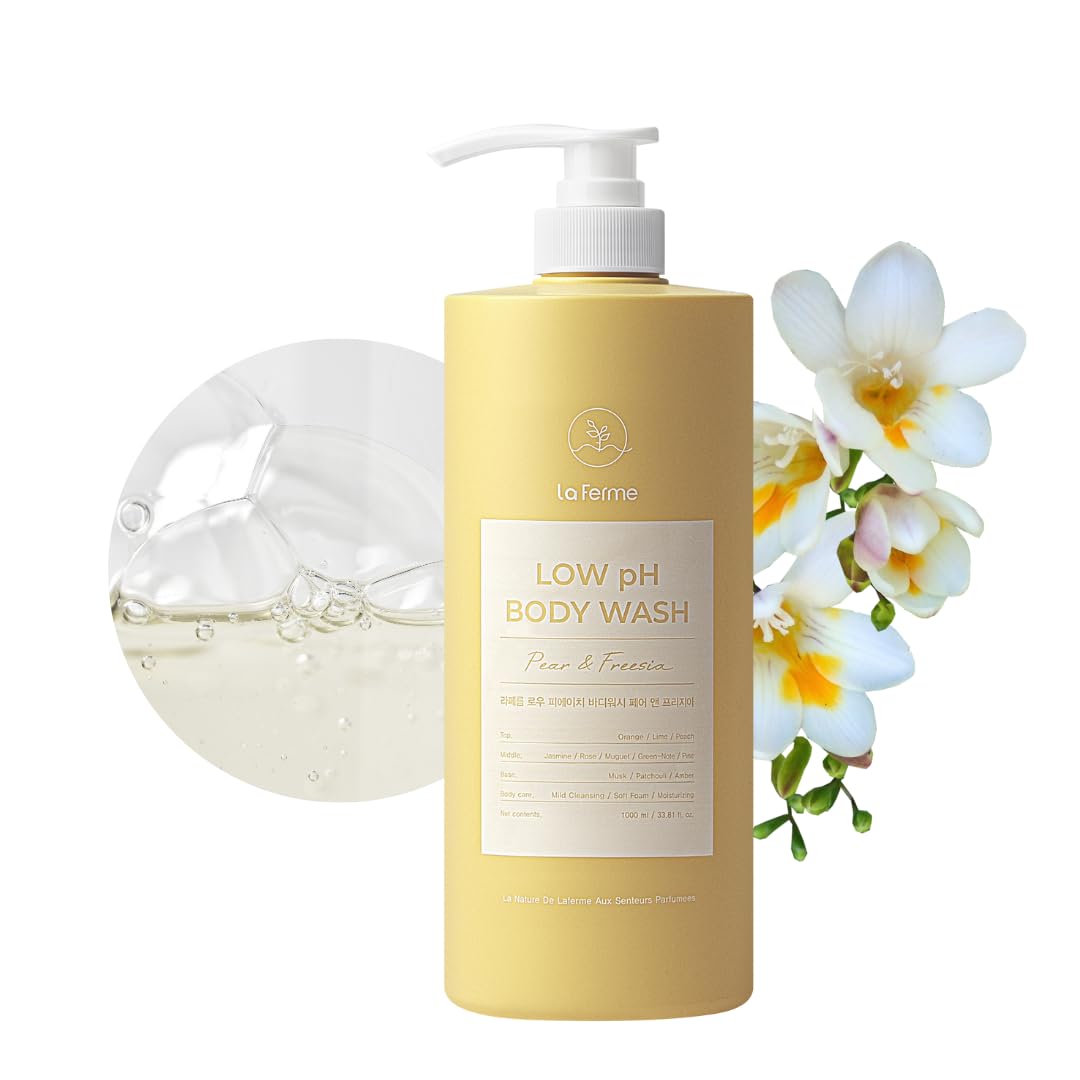laferme low pH balance gentle body wash bottle front promotes daily hydration