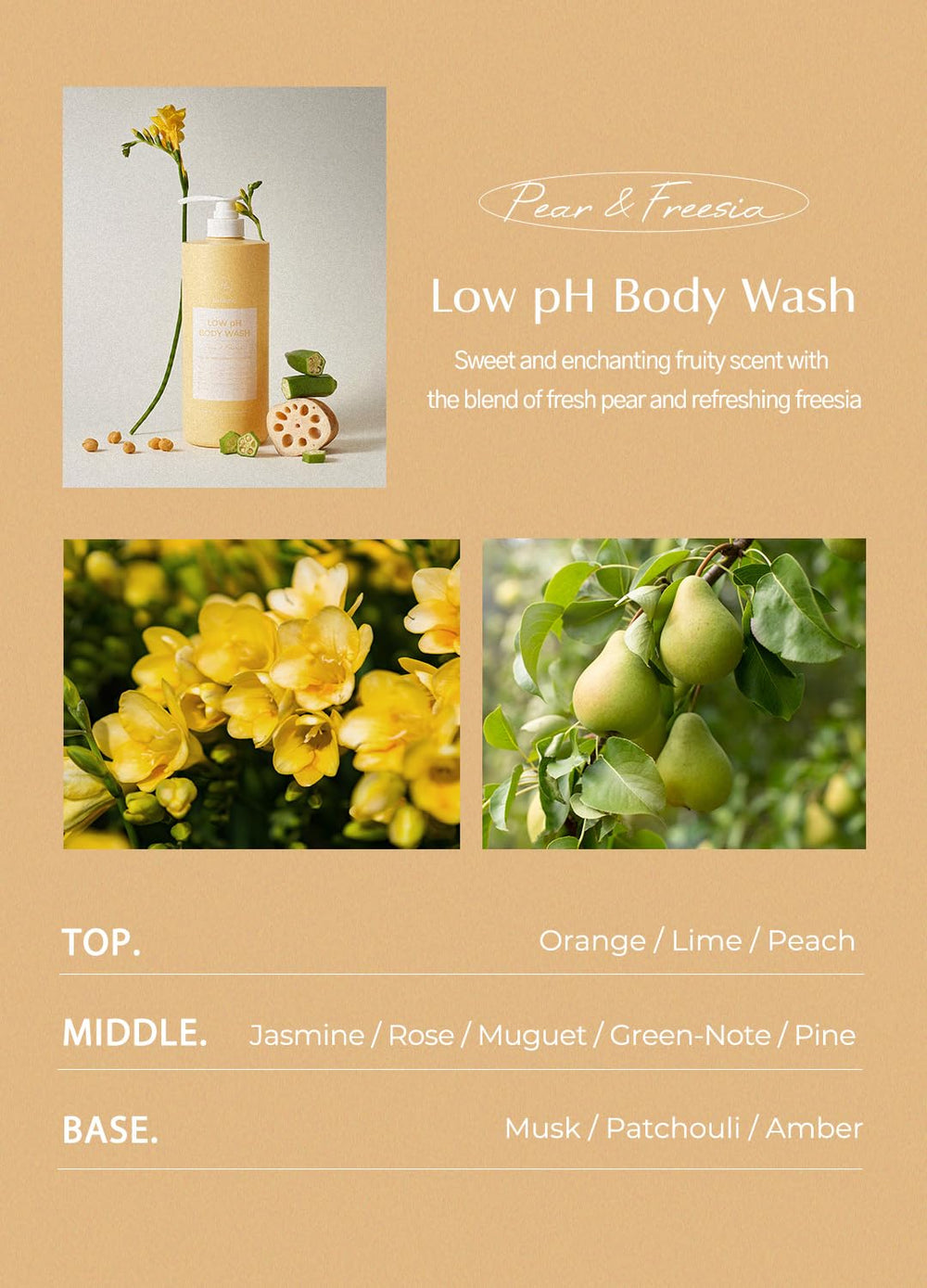 laferme pear freesia fragrance closeup conveys light, refreshing scent