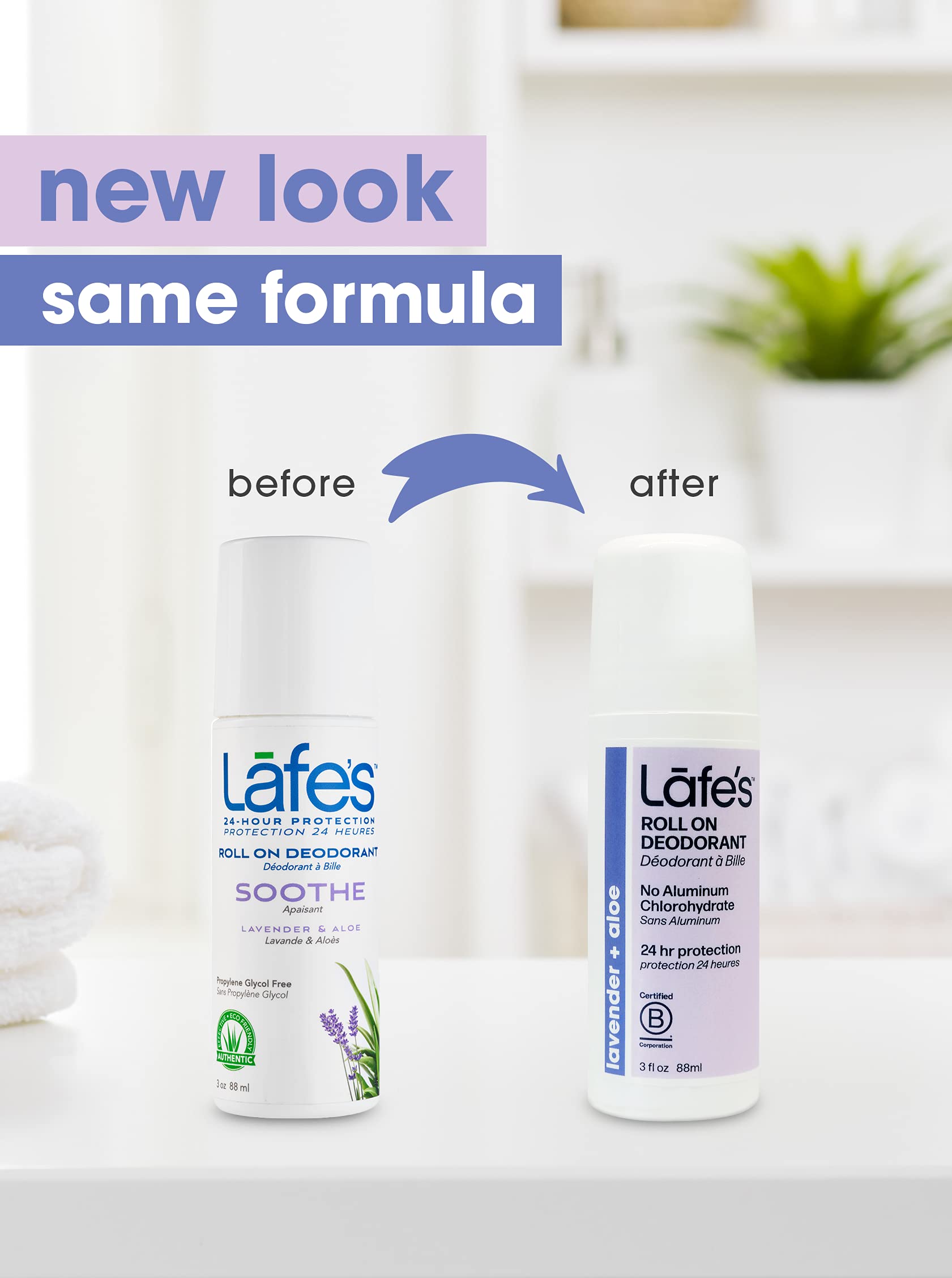 Lafe's Lavender and Aloe roll-on demonstrates easy application and all-day odor control.
