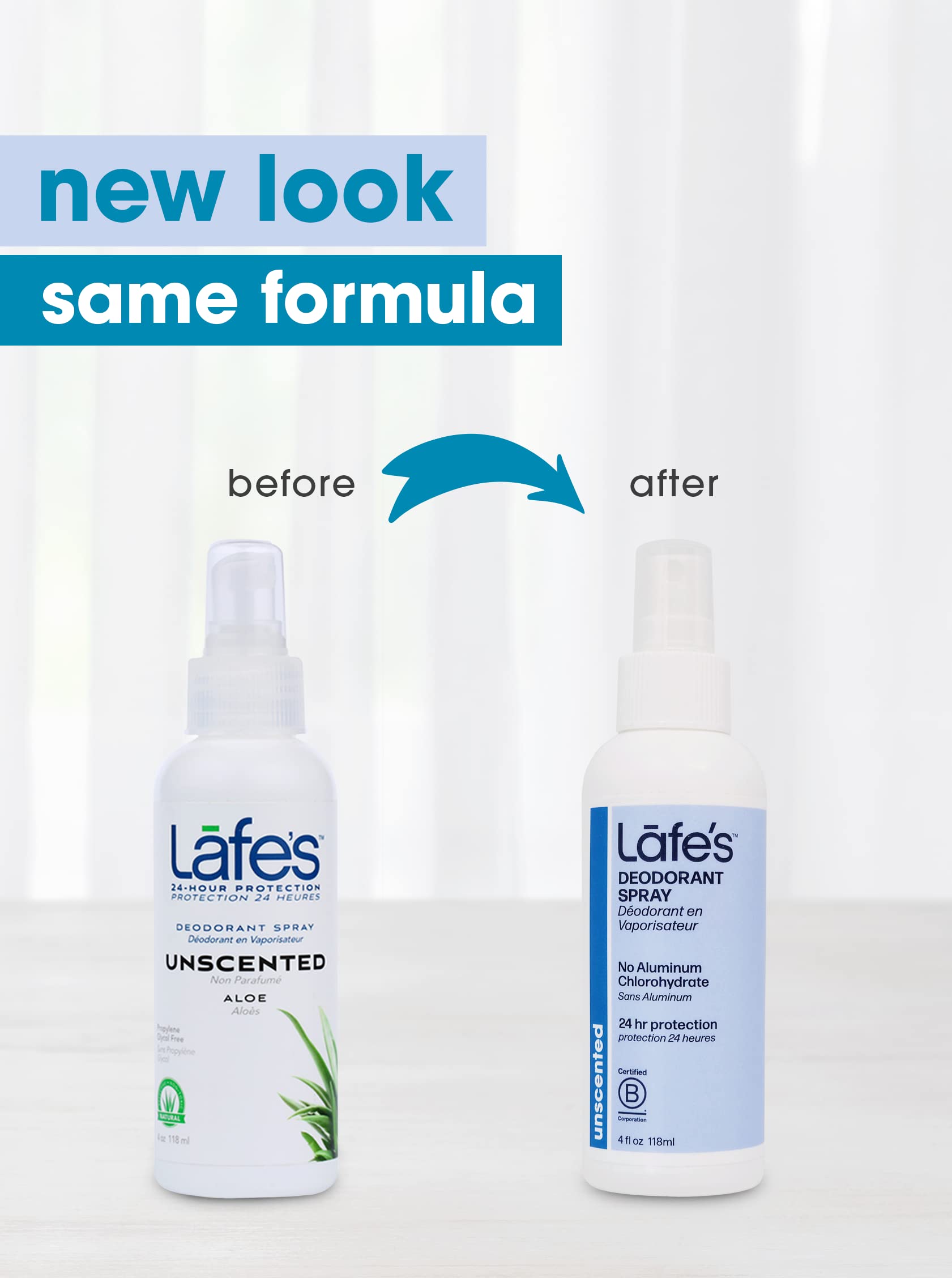 Lafe's unscented deodorant spray underarm application.
