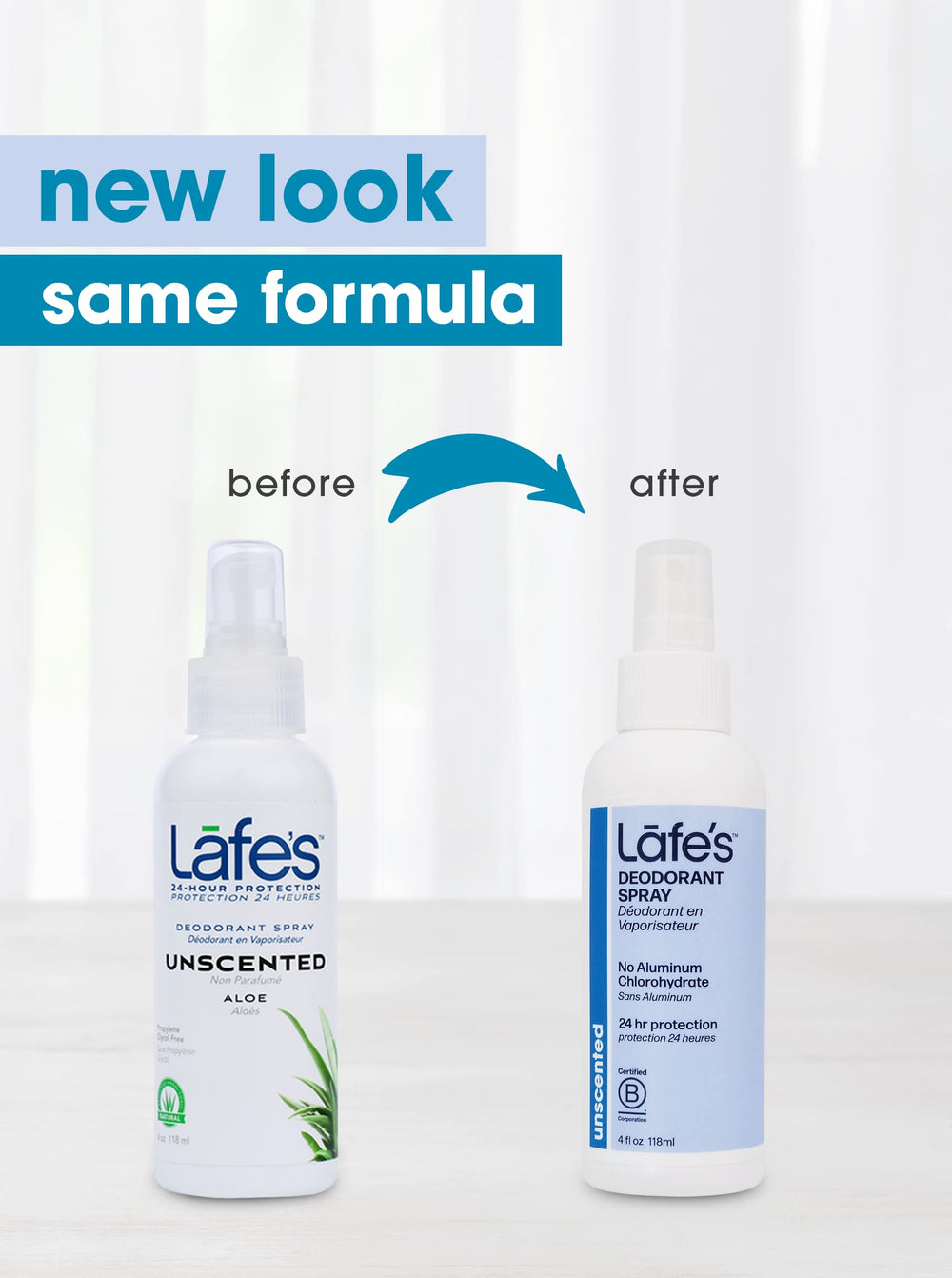 Lafe's unscented deodorant spray underarm application.