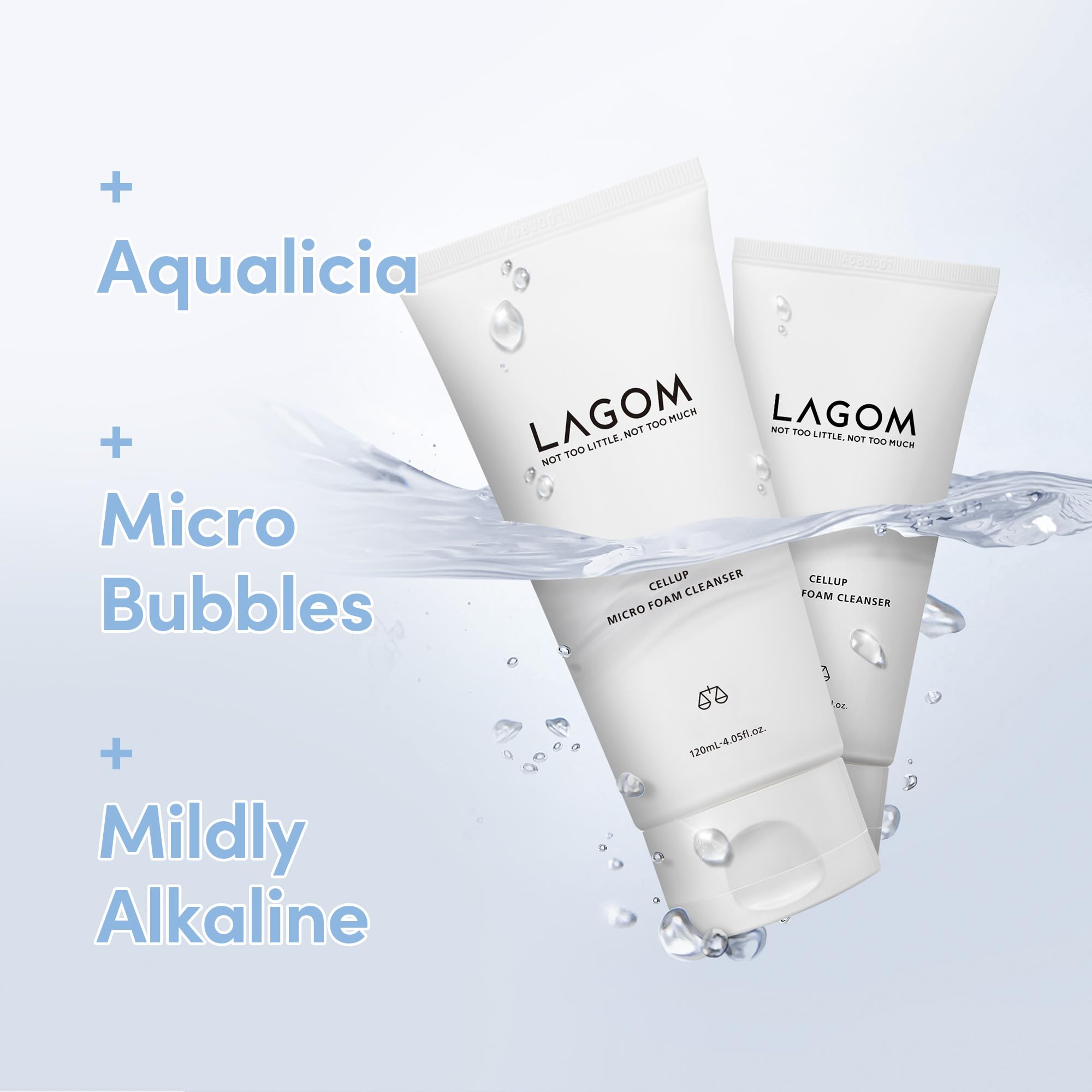LAGOM Cellup foam closeup highlights dense micro bubbles for makeup removal.