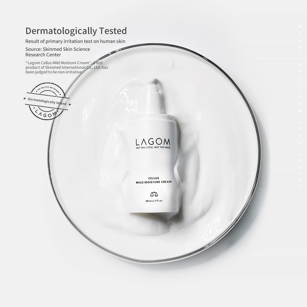 LAGOM Cellus Mild Moisture Cream highlighting Aqualicia peptide for deeper hydration